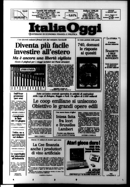 Italia oggi : quotidiano di economia finanza e politica